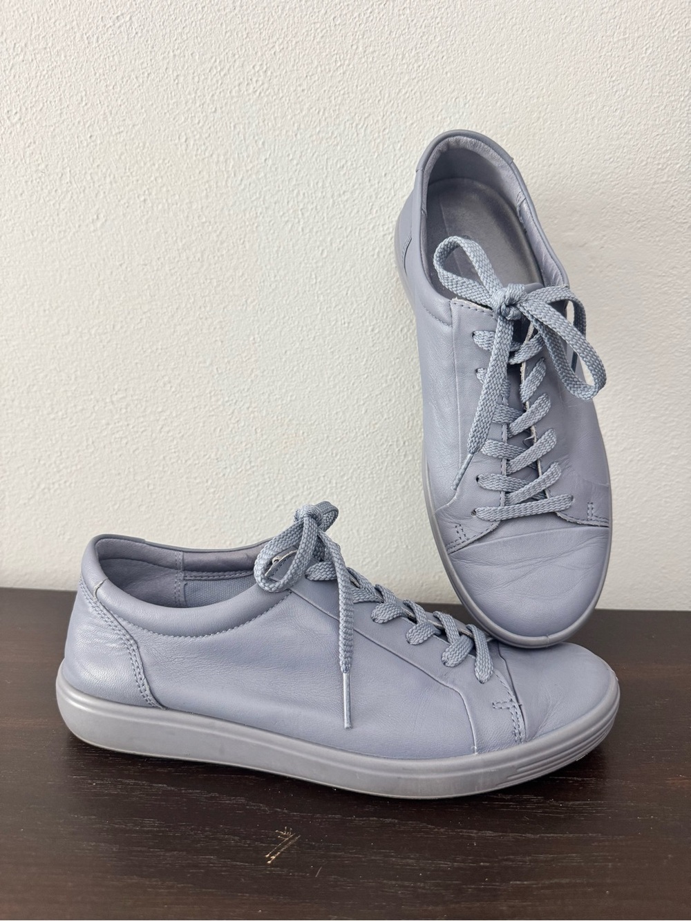 ECCO Soft 7 Women's Leather Sneakers Slate Blue monochromatic Size US 7-7.5